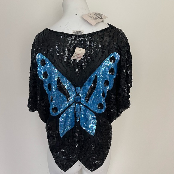 NWT vintage sequin butterfly top - Picture 4 of 7